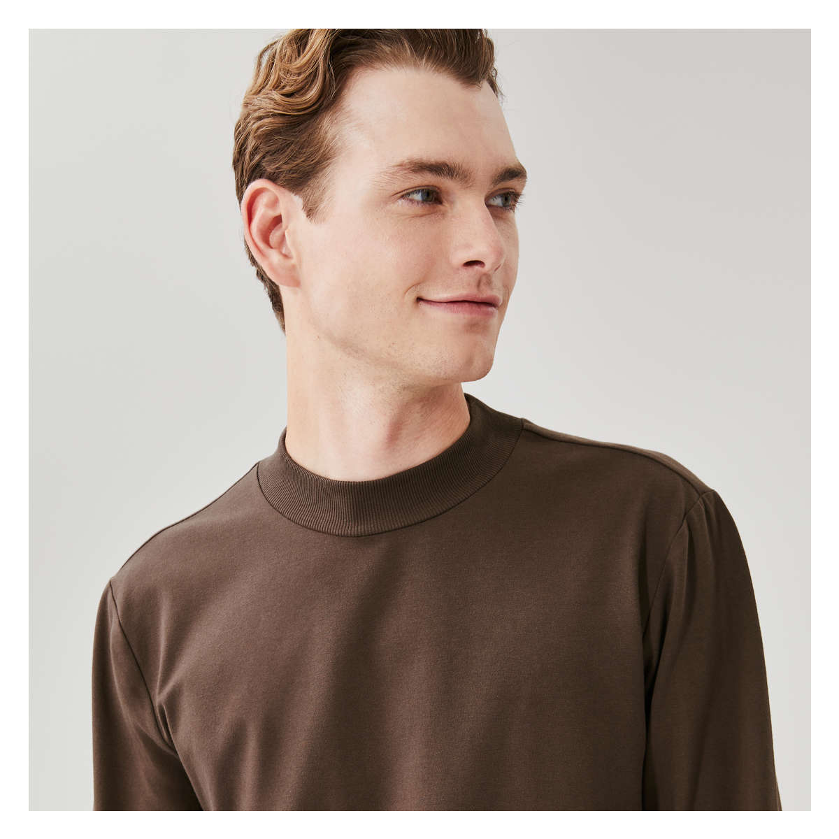 Mock neck crew neck best sale